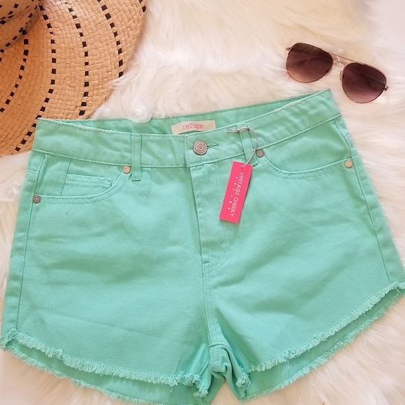 NWOT Refuge High Waisted Vintage Cheeky Short Mint - Picture 1 of 5